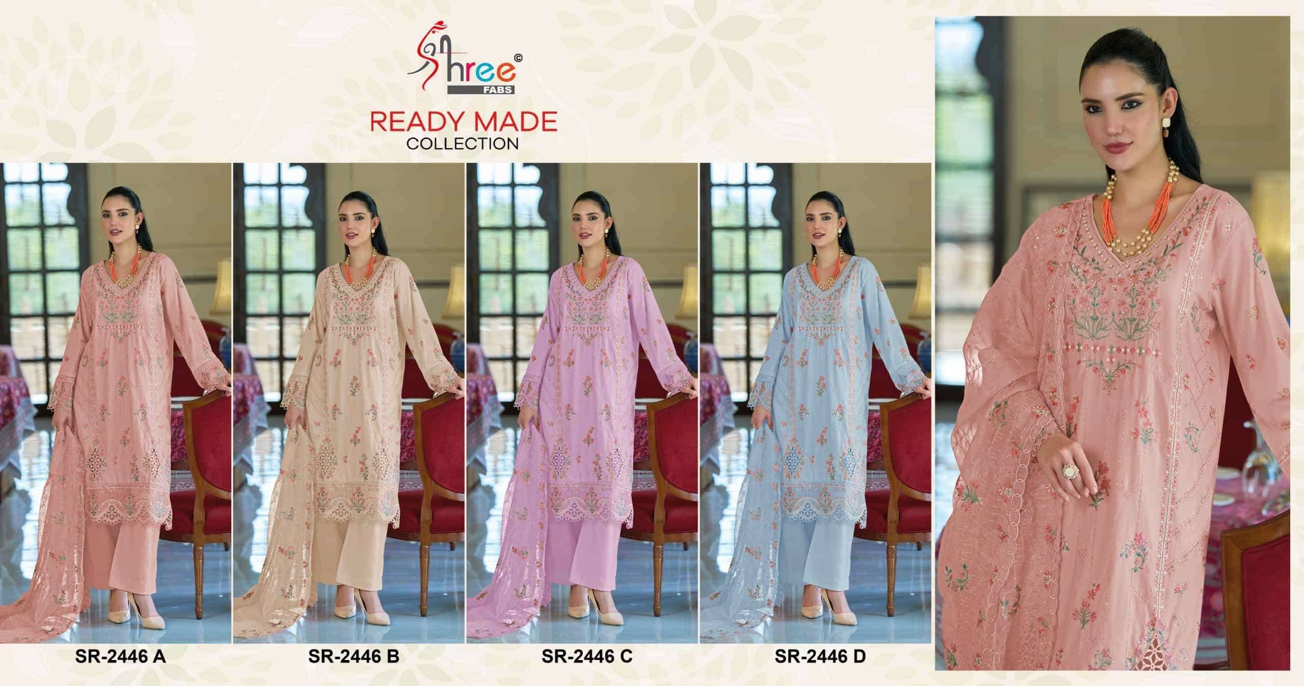 2446 Colors BY Shree fabs 2446 a TO 2446 d SERIES Pakistani Stylish Beautiful Colourful Printed & CAMRIC COTTON readymade Dresses At Wholesale Price